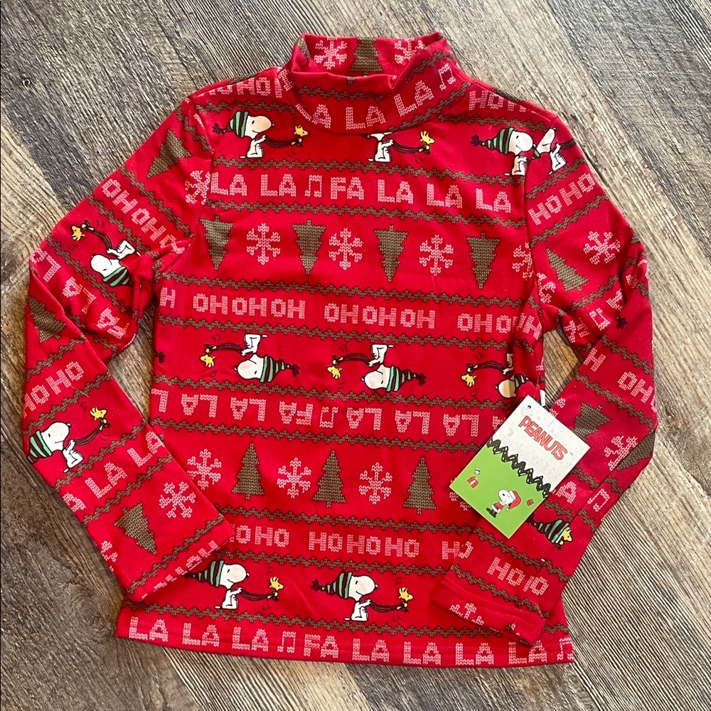 Peanuts Red Holiday Turtleneck Sweater